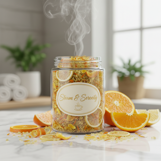 Citrus Energy Herbal & Salt Blend in elegant glass bottle